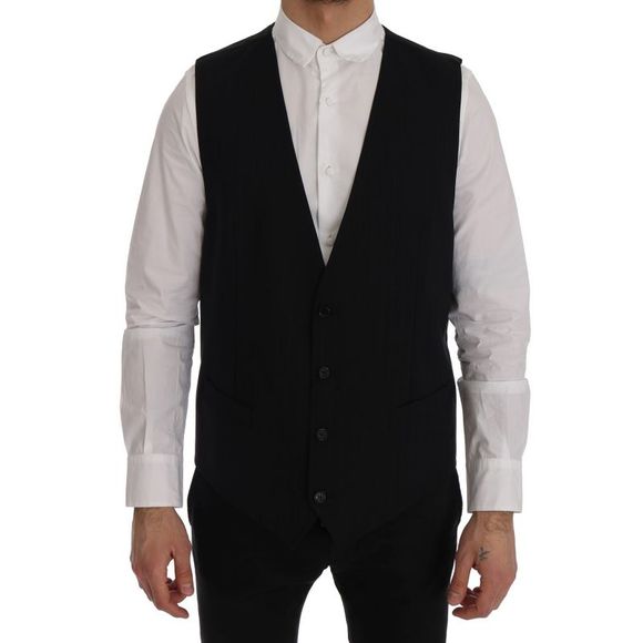 Dolce & Gabbana Black STAFF Cotton Striped Vest main image 1